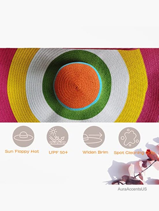 Oversized Wide Brim Straw Sun Hat, Packable Floppy Beach Hat for Women, Travel
